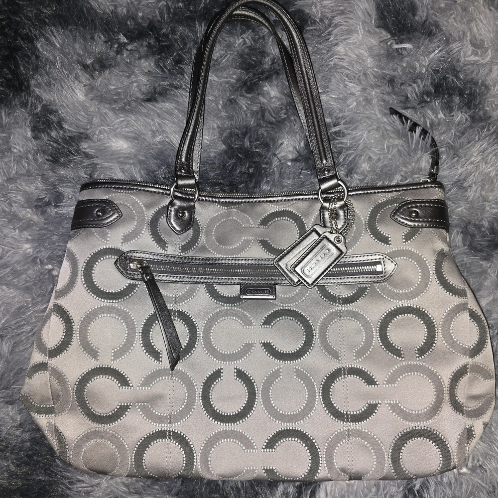 Coach Gray Signature Tote Bag